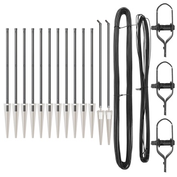 Stâlpi de gard cu vârf 13 pcs Ø32 mm 60 cm Oțel galvanizat - Img 2