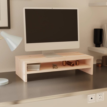 Stand pentru monitor, 50x24x13 cm, lemn masiv de pin - Img 1