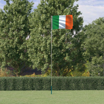 Steag Irlanda și stâlp din aluminiu, 5,55 m - Img 1