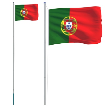 Steag Portugalia și stâlp din aluminiu, 6,23 m - Img 2