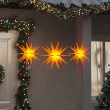 Stele iluminate Moravian LED-uri, 3 buc., galben, pliabile - Img 1