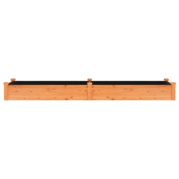 Strat grădină înălțat cu căptușeală maro 240x60x25 cm lemn brad - Img 4
