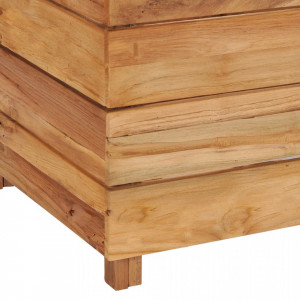 Strat înălțat, 150x40x38 cm, lemn de tec reciclat și oțel - Img 7