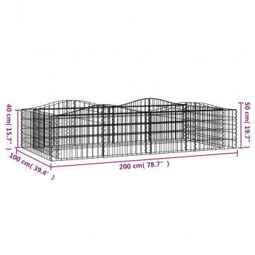 Strat înălțat cu gabion arcuit, 200x100x50 cm, fier galvanizat - Img 5