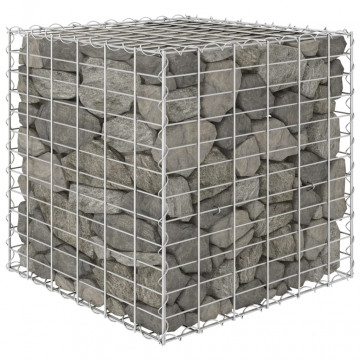 Strat înălțat cub gabion, 60 x 60 x 60 cm, sârmă de oțel - Img 1
