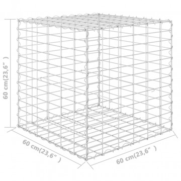 Strat înălțat cub gabion, 60 x 60 x 60 cm, sârmă de oțel - Img 5