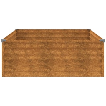 Strat înălțat de grădină, 100x100x36 cm, oțel corten - Img 7