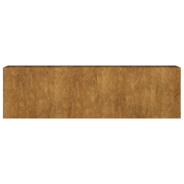Strat înălțat de grădină, 280x40x80 cm, oțel corten - Img 4