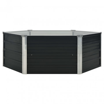 Strat înălțat de grădină antracit 129x129x45 cm oțel galvanizat - Img 2