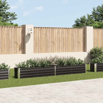 Strat înălțat de grădină antracit 320x40x45 cm oțel galvanizat - Img 1
