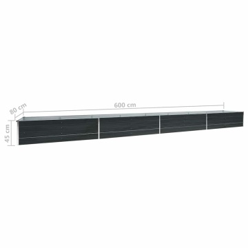 Strat înălțat de grădină antracit 600x80x45 cm oțel galvanizat - Img 7