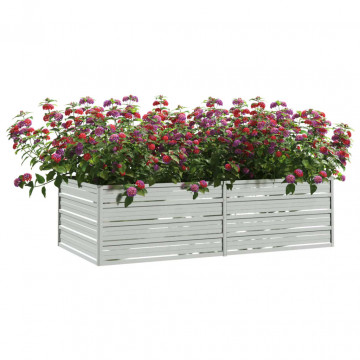 Strat înălțat de grădină argintiu 160x80x45 cm oțel galvanizat - Img 3