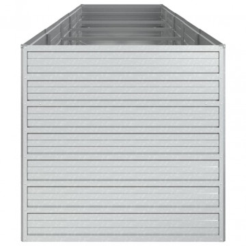 Strat înălțat de grădină argintiu 400x80x77 cm oțel galvanizat - Img 7