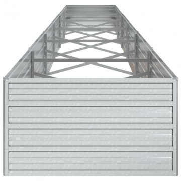 Strat înălțat de grădină argintiu 600x80x45 cm oțel galvanizat - Img 7