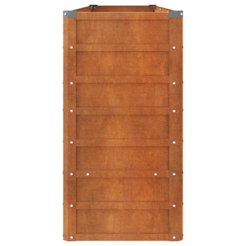 Strat înălțat de grădină, ruginiu, 320x40x77 cm, oțel corten - Img 8