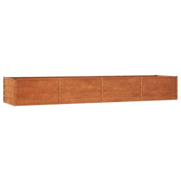 Strat înălțat de grădină, ruginiu, 320x80x45 cm, oțel corten - Img 2