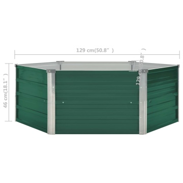 Strat înălțat de grădină, verde, 129x129x46 cm, oțel galvanizat - Img 5