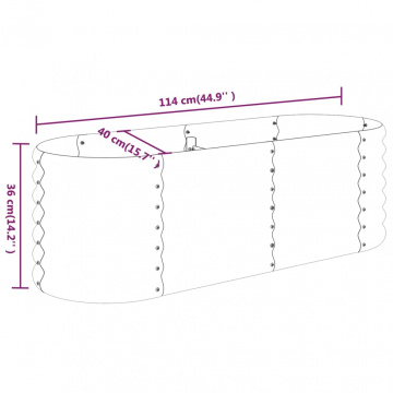 Strat înălțat grădină 114x40x36 cm oțel vopsit electrostatic - Img 5