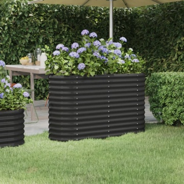 Strat înălțat grădină 114x40x68 cm oțel vopsit electrostatic - Img 1