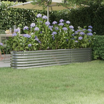 Strat înălțat grădină 224x40x36 cm oțel vopsit electrostatic - Img 1
