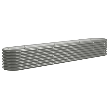 Strat înălțat grădină gri 260x40x36cm oțel vopsit electrostatic - Img 2