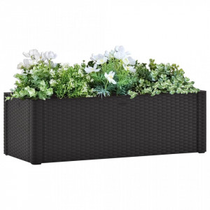 Strat înălțat grădină sistem auto-udare, antracit, 100x43x33 cm - Img 1