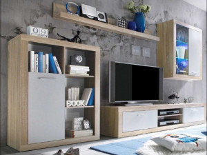 Sunset Mobila Sufragerie De Perete Sonom Oak/White - Img 1