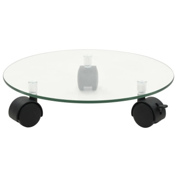 Suport cu role pentru plante, 2 buc., 28 cm, sticlă, rotund - Img 2