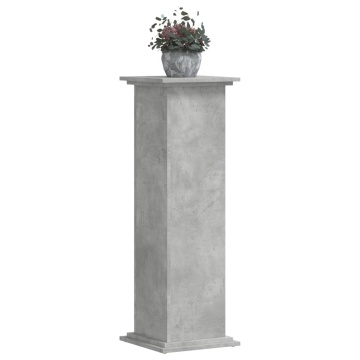 Suport de plante, gri beton, 33x33x100 cm, lemn prelucrat - Img 3