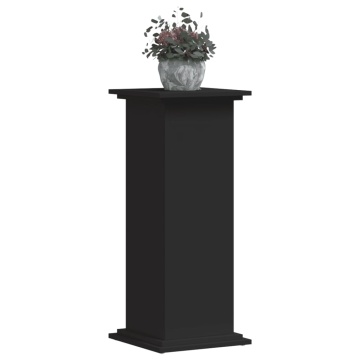 Suport de plante, negru, 33x33x80 cm, lemn prelucrat - Img 3
