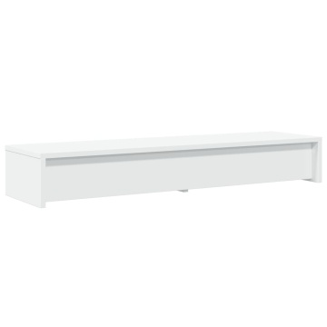Suport monitor cu sertare, alb, 100x27x15 cm, lemn prelucrat - Img 6