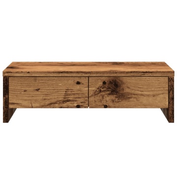 Suport monitor cu sertare lemn vechi 50x27x15 cm lemn prelucrat - Img 4