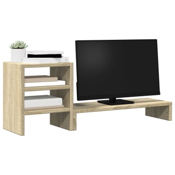 Suport monitor organizator birou stejar sonoma lemn prelucrat - Img 3
