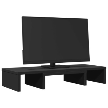 Suport monitor reglabil, negru, 60x24x10,5 cm, lemn prelucrat - Img 3