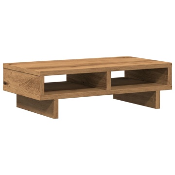 Suport monitor, stejar artizanal, 50x27x15 cm, lemn prelucrat - Img 2