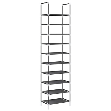 Suport pantofi 10 niveluri negru 44x28x180 cm țesătură nețesă - Img 2