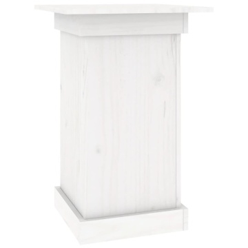 Suport pentru flori, alb, 40x40x60 cm, lemn masiv de pin - Img 2