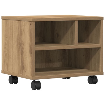 Suport pentru imprimantă cu roți Stejar Artisan 41x32x33,5 cm - Img 2