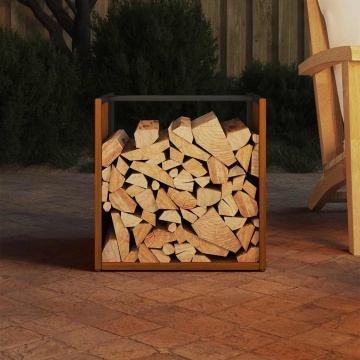 Suport pentru lemne de foc 40x40x40 cm Oțel pentru intemperii - Img 3