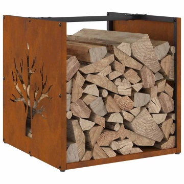 Suport pentru lemne de foc 40x40x40 cm Oțel pentru intemperii - Img 4