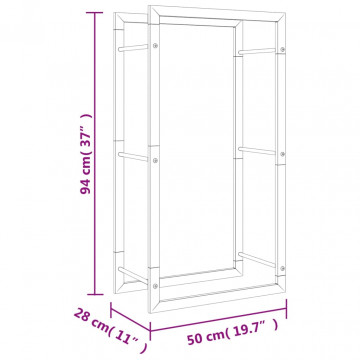 Suport pentru lemne de foc, 50x28x94 cm, oțel inoxidabil - Img 6