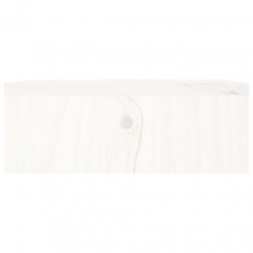 Suport pentru monitor, alb, 100x27x10 cm, lemn masiv pin - Img 6
