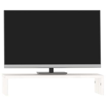 Suport pentru monitor, alb, 50x27x10 cm, lemn masiv pin - Img 4