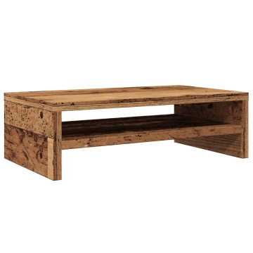 Suport pentru monitor Lemn vechi 42x24x13 cm Lemn prelucrat - Img 2