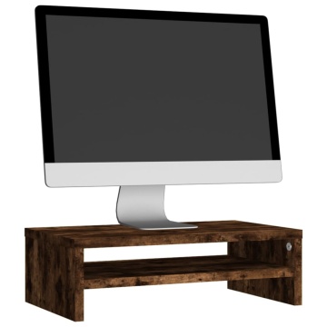 Suport pentru monitor stejar fumuriu 42x24x13 cm lemn prelucrat - Img 3