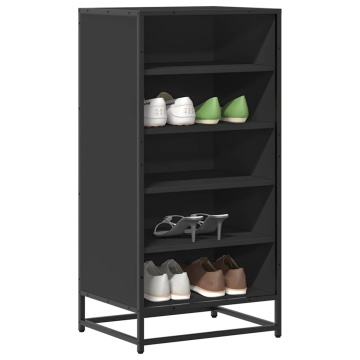 Suport pentru pantofi negru 48x38x97,5 cm Lemn prelucrat - Img 1