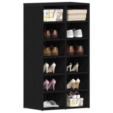 Suport pentru pantofi Stejar negru 54x34x100,5cm Lemn prelucrat - Img 4