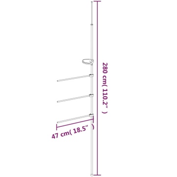 Suport pentru prosoape, 47x280 cm, aluminiu - Img 6