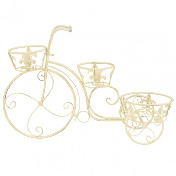 Suport plante în formă de bicicletă, metal, în stil vintage - Img 3