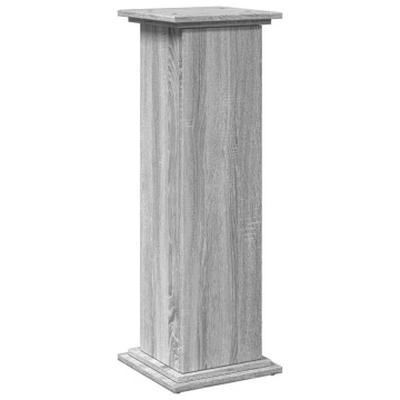 Suport prezentare cu depozitare sonoma gri 31x30x90 cm lemn - Img 2